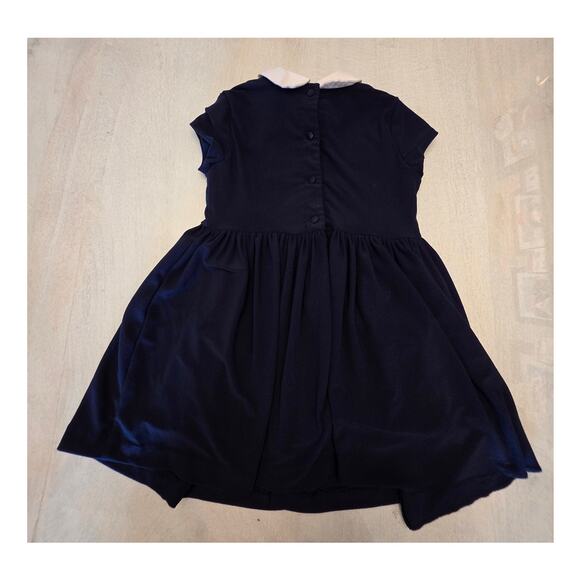 Polo Ralph Lauren Girls SZ 4/4T Navy Dress Peter Pan Collar - Picture 2 of 6